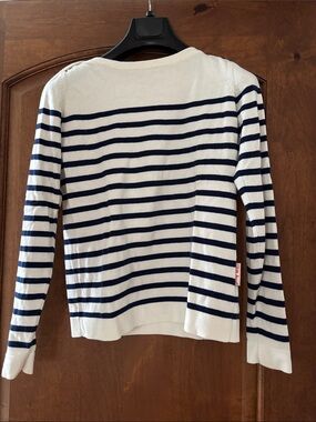 Little Marcel Navy and White Striped Long Sleeve Top